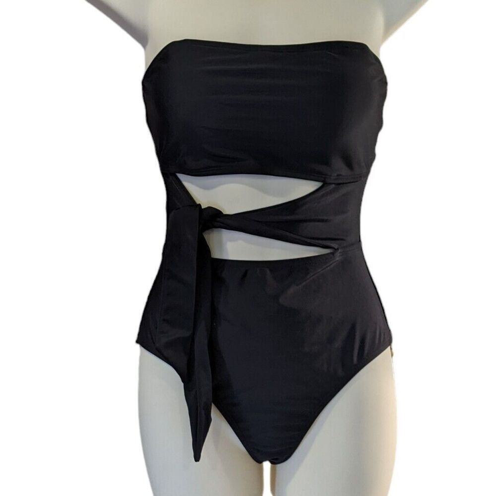 Swimsuit‎ Size Small One Piece Strapless Cutout Black  Bathing Suit
